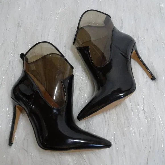 Jessica Simpson Black Periya Faux Leather Pointed Toe Booties 7M - Picture 2 of 14